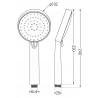 Mexen R-75 3-Funktions-Handbrause, Chrom/Weiß - 79575-02