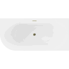 Mexen Mia vasca da bagno freestanding angolare destra 150 x 75 cm, bianca/nera, piletta oro - 52691507575P-50