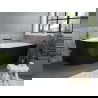 Mexen Mia freistehende rechteckige Badewanne 150 x 75 cm, weiß/schwarz, Überlauf rose gold - 52691507575P-60