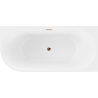 Mexen Mia freistehende rechteckige Badewanne 150 x 75 cm, weiß/schwarz, Überlauf rose gold - 52691507575P-60