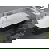 Mexen Mia vrijstaande hoekbadkuip rechts 150 x 75 cm, wit/zwart, overloop gun gray geborsteld - 52691507575P-66