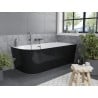 Mexen Mia baignoire îlot d'angle droite 150 x 75 cm, blanc/noir, trop-plein gun gray brossé - 52691507575P-66