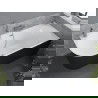 Mexen Mia freistehende rechteckige Badewanne 150 x 75 cm, weiß/schwarz, gebürsteter Nickelablauf - 52691507575P-97