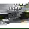 Mexen Mia freistehende rechteckige Badewanne 150 x 75 cm, weiß/schwarz, gebürsteter Nickelablauf - 52691507575P-97