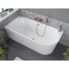 Mexen Mia freistehende Eckbadewanne links 160 x 75 cm, weiß, rosa Gold Ablauf - 52691607500L-60