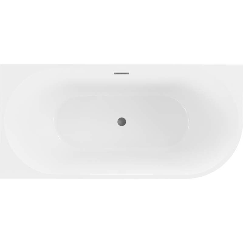 Mexen Mia freestanding corner left bathtub 160 x 75 cm, white, gun metal overflow - 52691607500L-95
