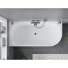 Mexen Mia freistehende linke Eckbadewanne 160 x 75 cm, weiß, Überlauf gun metal - 52691607500L-95