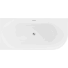 Mexen Mia Left Corner Freestanding Bathtub 160 x 75 cm, White/Black, Chrome Overflow - 52691607575L-01