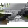 Mexen Mia vrijstaande hoekbad links 160 x 75 cm, wit/zwart, overloop chroom - 52691607575L-01