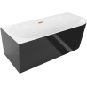 Mexen Mia freestanding corner left bathtub 160 x 75 cm, white/black, brushed copper overflow - 52691607575L-65