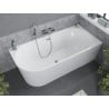 Baignoire Mexen Mia droite autonome 160 x 75 cm, blanche, évacuation chromée - 52691607500P-01