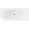 Mexen Mia right corner freestanding bathtub 160 x 75 cm, white, chrome overflow - 52691607500P-01