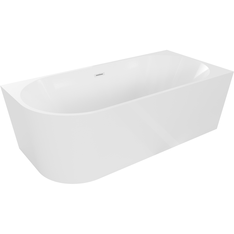 Mexen Mia freestanding corner bathtub right 160 x 75 cm, white, white overflow - 52691607500P-20