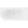 Mexen Mia vrijstaande hoekbad rechts 160 x 75 cm, wit, overloop goud geborsteld - 52691607500P-55