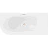 Mexen Mia freestanding corner right bath 160 x 75 cm, white, overflow rose gold - 52691607500P-60