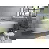 Baignoire Mexen Mia à angle droit 160 x 75 cm, blanche, trop-plein en gun gray brossé - 52691607500P-66
