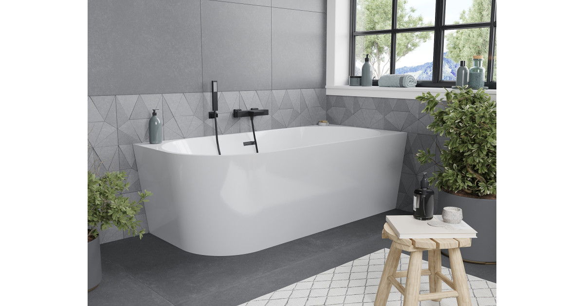 Mexen Mia wanna wolnostojąca narożna prawa 160 x 75 cm, biała