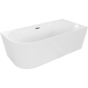 Baignoire Mexen Mia autoportante d'angle droite 160 x 75 cm, blanche, trop-plein gun metal - 52691607500P-95