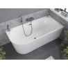 Baignoire Mexen Mia autoportante d'angle droite 160 x 75 cm, blanche, trop-plein gun metal - 52691607500P-95