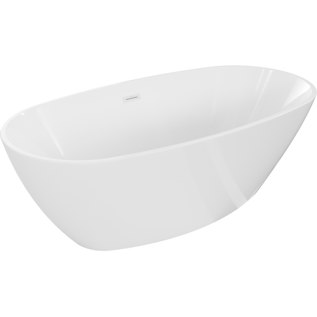 Mexen Eris freistehende Badewanne 155 x 80 cm, weiß, Überlauf weiß - 53441558000-20
