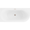 Mexen Mia freistehende Eckbadewanne links 170 x 80 cm, weiß, Abfluss roségold - 52691708000L-60