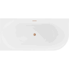 Mexen Mia freistehende linke Badewanne 170 x 80 cm, weiß, gebürstete Messingüberlauf - 52691708000L-65
