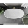 Baignoire Mexen Eris freestanding 155 x 80 cm, blanche, trop-plein doré - 53441558000-50