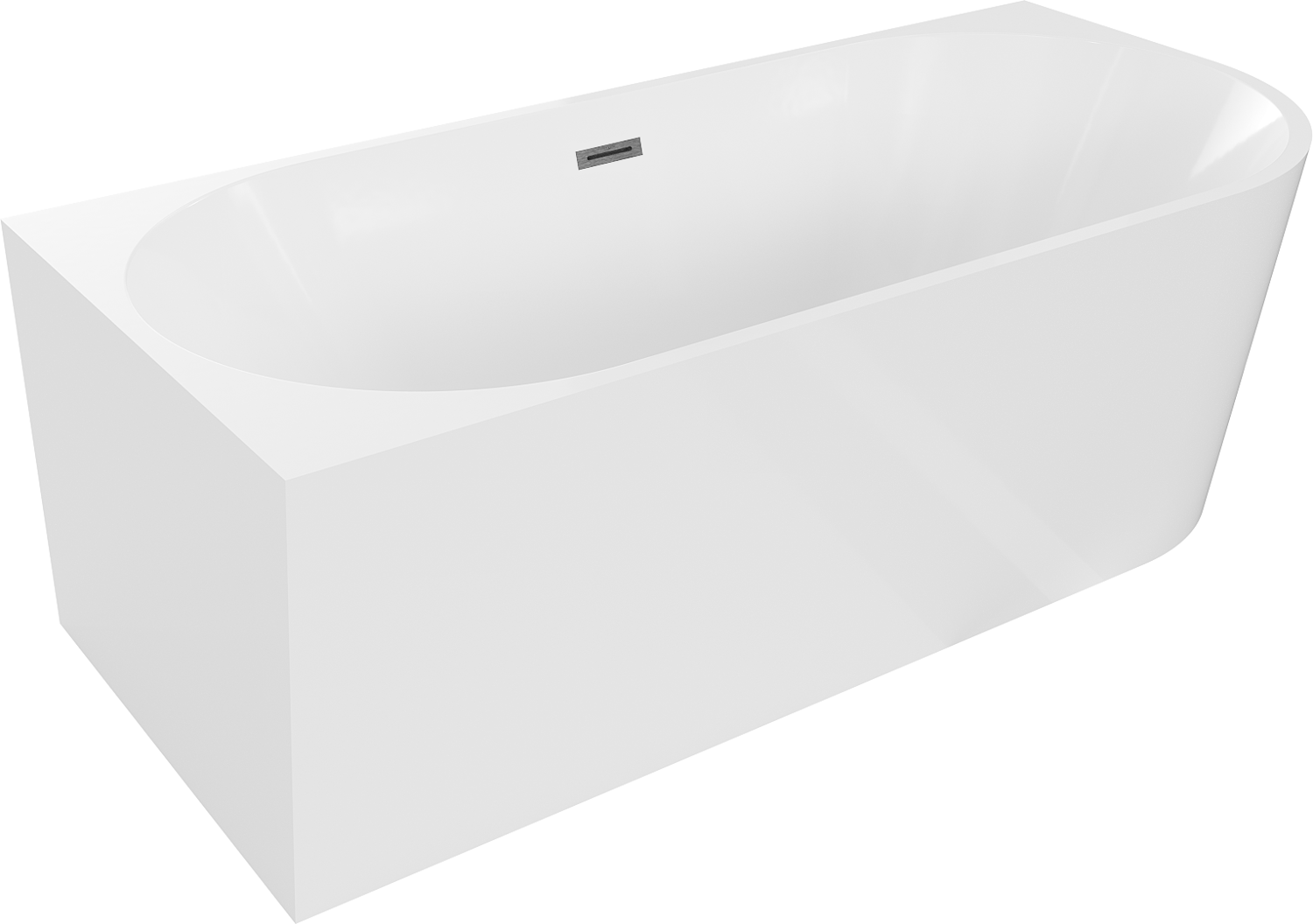 Mexen Mia banheira independente de canto esquerdo 170 x 80 cm, branca, com extravasor cinza escovado - 52691708000L-66