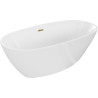 Mexen Eris vrijstaande badkuip 155 x 80 cm, wit, gouden overloop - 53441558000-50