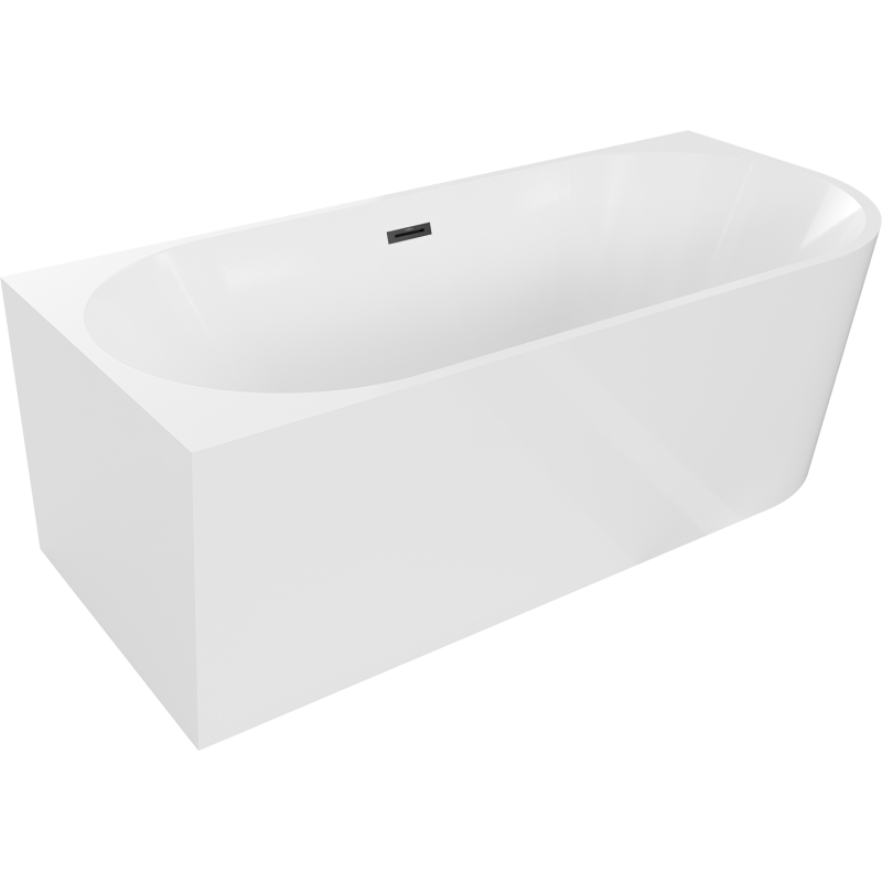Baignoire Mexen Mia en coin gauche 170 x 80 cm, blanche, bonde noire - 52691708000L-70