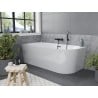 Mexen Mia vasca da bagno freestanding angolare sinistra 170 x 80 cm, bianca, troppopieno nero - 52691708000L-70