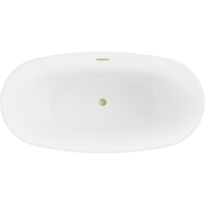 Mexen Eris vann vabas seismisega 155 x 80 cm, valge, kuldne harjatud ülevool - 53441558000-55