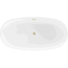 Mexen Eris freistehende Badewanne 155 x 80 cm, weiß, mit brushed gold Überlauf - 53441558000-55