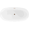 Mexen Eris Freistehende Badewanne 155 x 80 cm, weiß, rosa Gold Überlauf - 53441558000-60