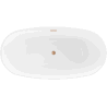 Mexen Eris freistehende Badewanne 155 x 80 cm, weiß, gebürsteter Messingüberlauf - 53441558000-65