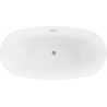 Mexen Eris vrijstaande badkuip 155 x 80 cm, wit, geborsteld koper overloop - 53441558000-65