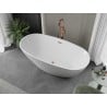 Mexen Eris freistehende Badewanne 155 x 80 cm, weiß, gebürsteter Messingüberlauf - 53441558000-65