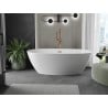 Mexen Eris freistehende Badewanne 155 x 80 cm, weiß, gebürsteter Messingüberlauf - 53441558000-65