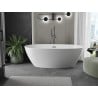 Mexen Eris freistehende Badewanne 155 x 80 cm, weiß, Überlauf gun gray gebürstet - 53441558000-66
