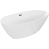 Mexen Eris vabaltiseisev vann 155 x 80 cm, valge, must ülevool - 53441558000-70