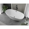 Mexen Eris vabaltiseisev vann 155 x 80 cm, valge, must ülevool - 53441558000-70