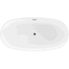 Mexen Eris freistehende Badewanne 155 x 80 cm, weiß, Abfluss Gun Metal - 53441558000-95