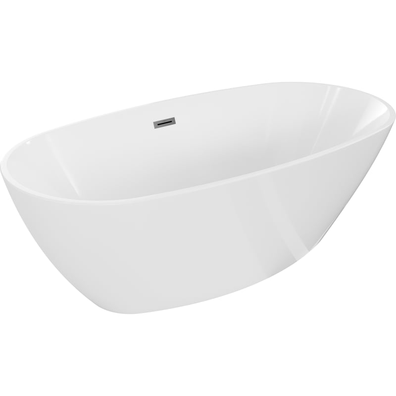 Mexen Eris vannis vann 155 x 80 cm, valge, ülevool gun metal - 53441558000-95