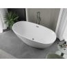 Mexen Eris freistehende Badewanne 155 x 80 cm, weiß, Abfluss Gun Metal - 53441558000-95