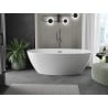 Mexen Eris freestanding bath 155 x 80 cm, white, gun metal overflow - 53441558000-95