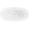 Mexen Eris freistehende Badewanne 155 x 80 cm, weiß, Überlauf gebürstetes Nickel - 53441558000-97