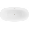 Mexen Eris vrijstaande badkuip 155 x 80 cm, wit, overloop geborsteld nikkel - 53441558000-97