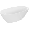 Mexen Eris vrijstaande badkuip 155 x 80 cm, wit, overloop geborsteld nikkel - 53441558000-97