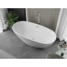 Mexen Eris freistehende Badewanne 155 x 80 cm, weiß, Überlauf gebürstetes Nickel - 53441558000-97