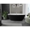 Mexen Eris freistehende Badewanne 155 x 80 cm, Weiß/Schwarz, Überlauf Chrom - 53441558075-01